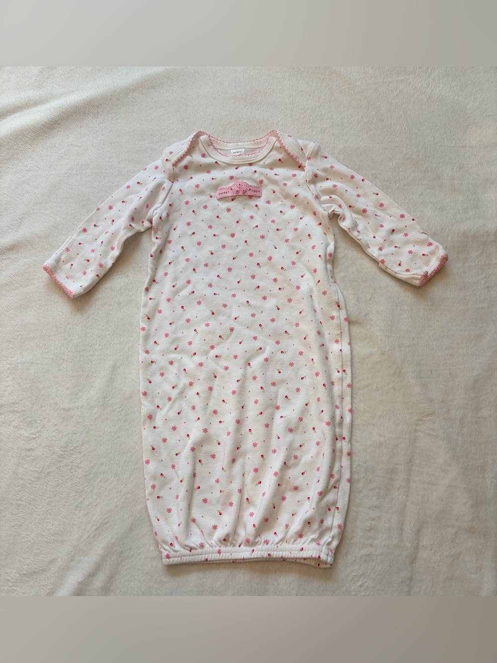 Carter's White Sleep Sack with Pink Floral Print